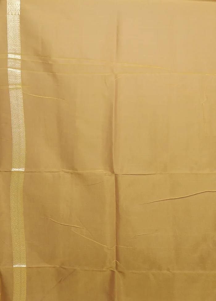 Yellow Kora Silk Saree With Blouse Piece - Image 5