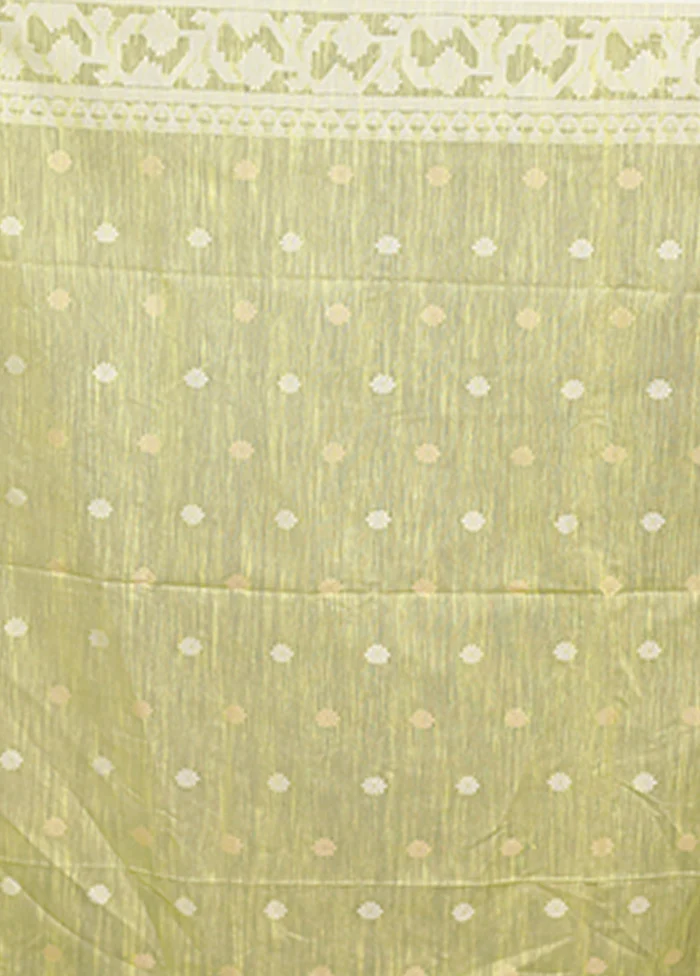 Yellow Matka Silk Saree With Blouse Piece - Image 5