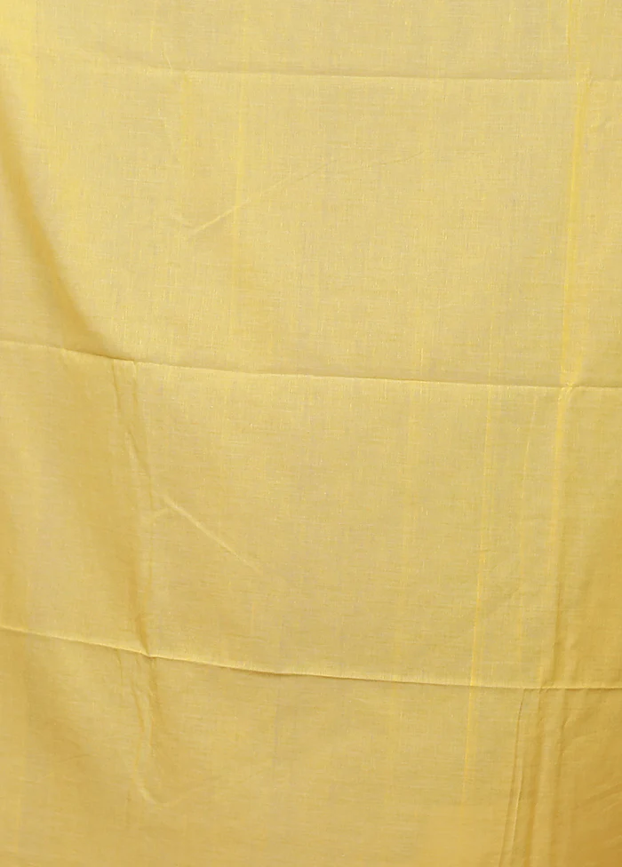 Yellow Matka Silk Saree With Blouse Piece - Image 5