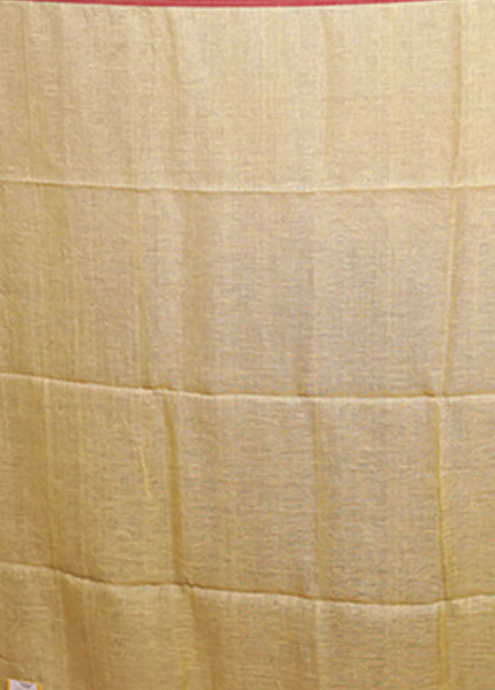 Yellow Matka Silk Saree With Blouse Piece - Image 5