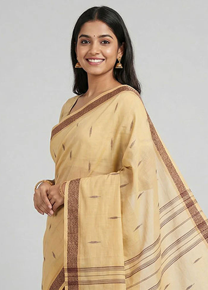 Yellow Matka Silk Saree With Blouse Piece - Image 2