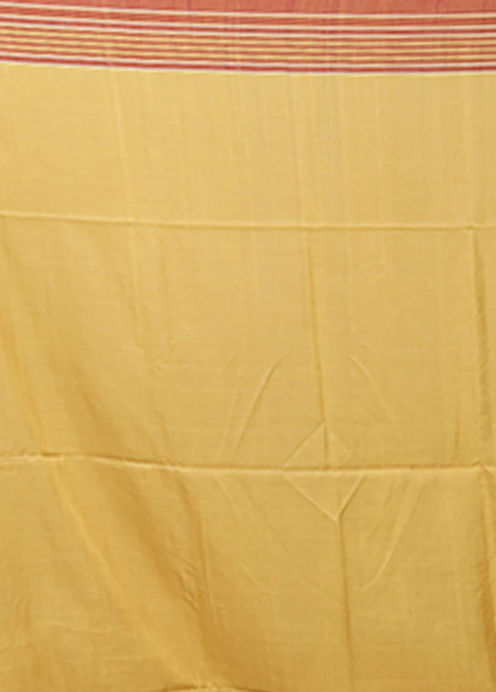 Yellow Matka Silk Saree With Blouse Piece - Image 5