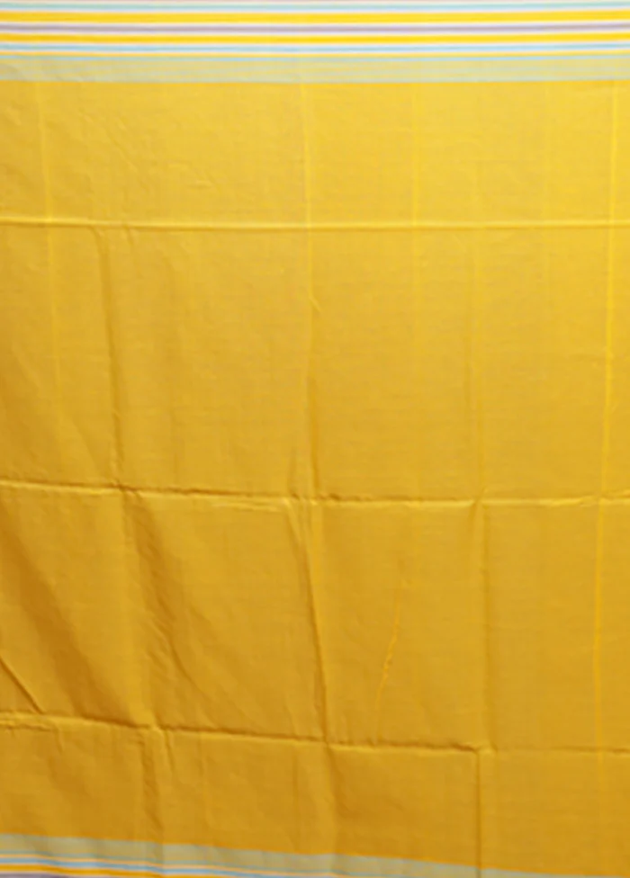 Yellow Matka Silk Saree With Blouse Piece - Image 5