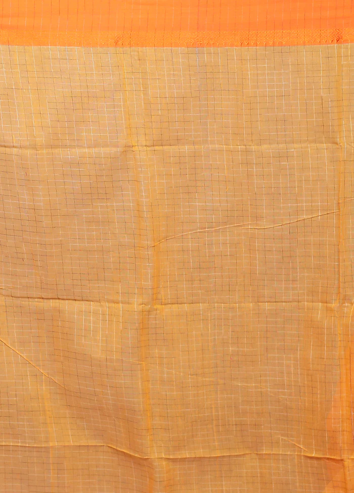 Yellow Matka Silk Saree With Blouse Piece - Image 5