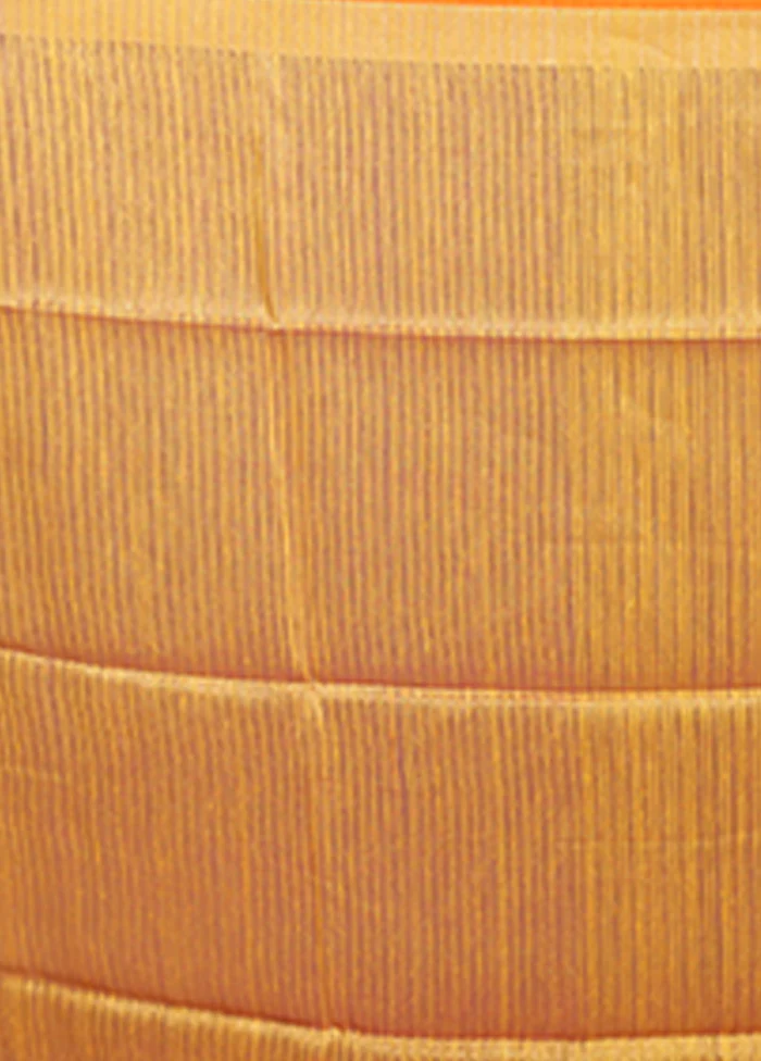 Yellow Matka Silk Saree With Blouse Piece - Image 5