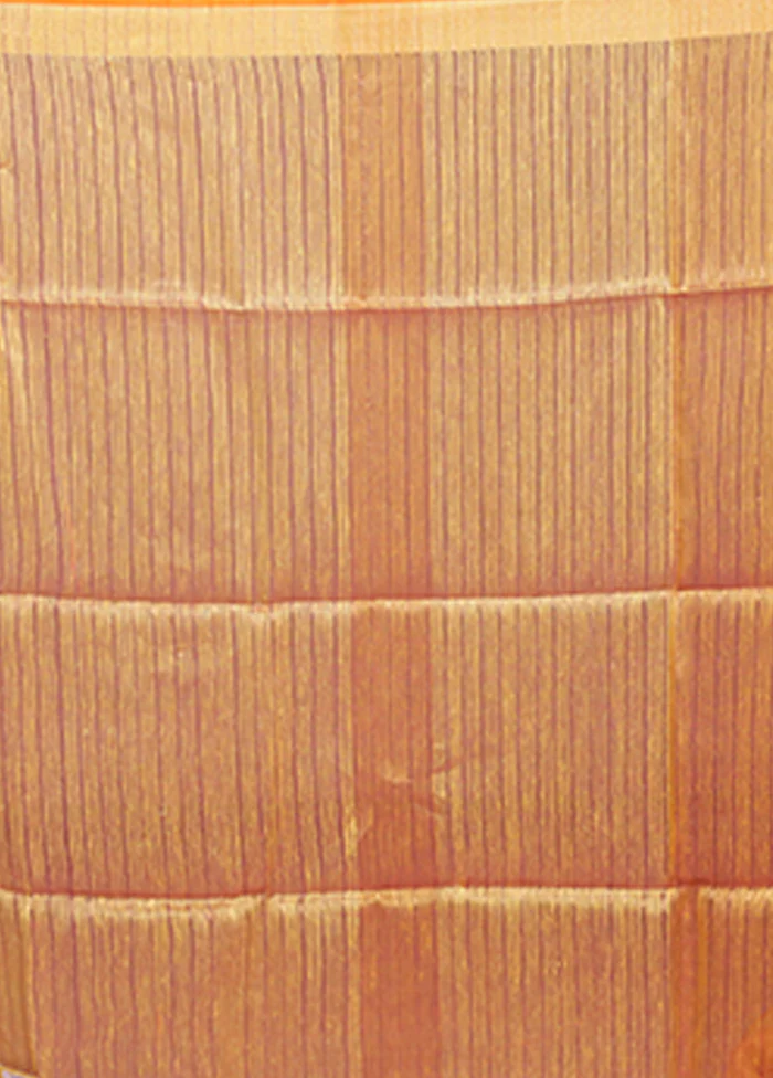 Yellow Matka Silk Saree With Blouse Piece - Image 5