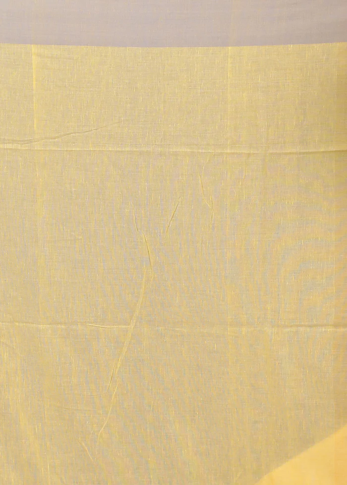 Yellow Matka Silk Saree With Blouse Piece - Image 5