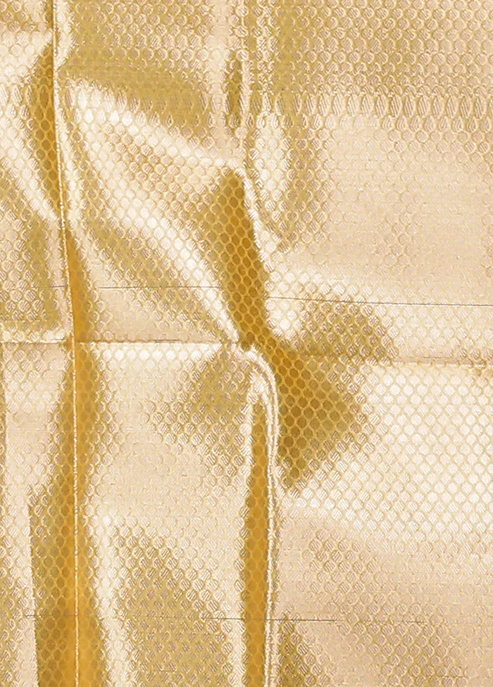 Yellow Organza Saree With Blouse Piece - Image 5