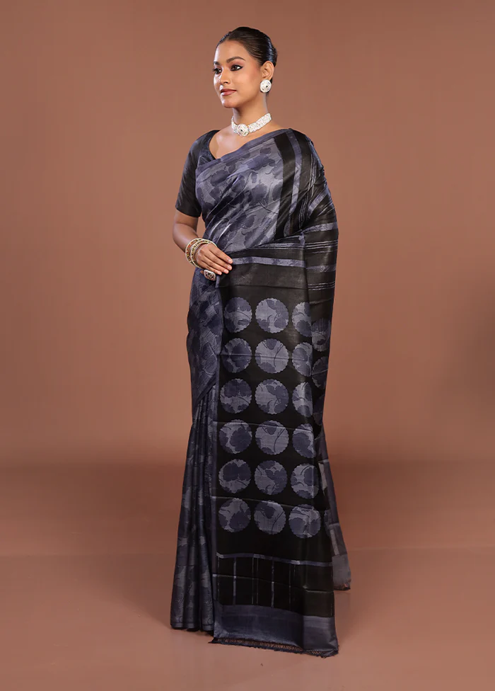 Yellow Printed Silk Saree Without Blouse Piece - Image 4