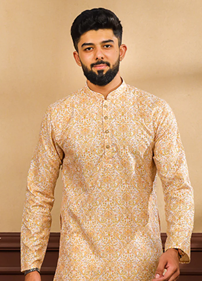 Yellow Silk Kurta & Pajama Set - Image 2