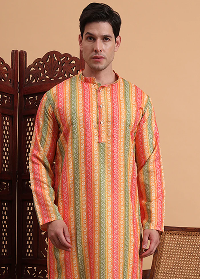 Yellow Silk Kurta & Pajama Set - Image 2
