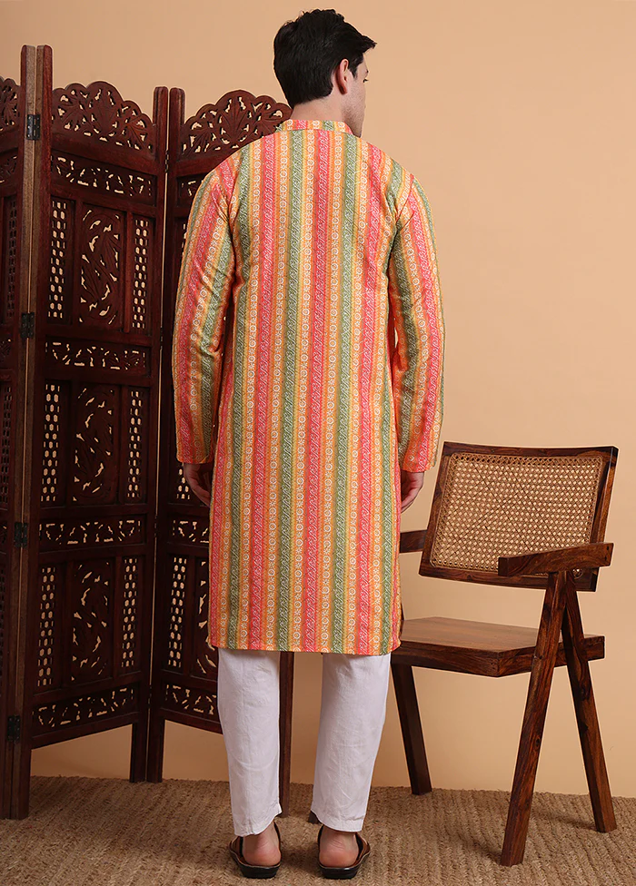 Yellow Silk Kurta & Pajama Set - Image 3