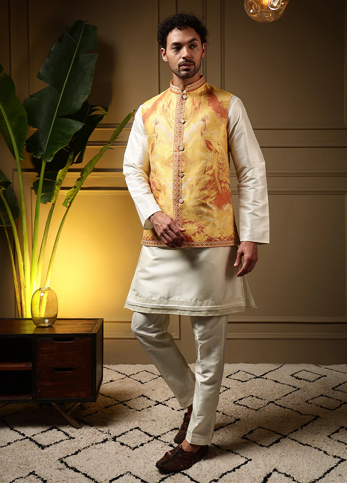 Yellow Silk Kurta & Pajama Set