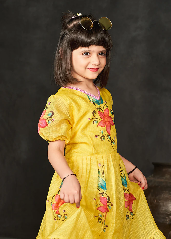 Yellow Silk Frock - Image 2