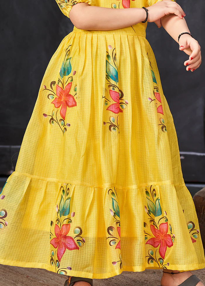 Yellow Silk Frock - Image 3