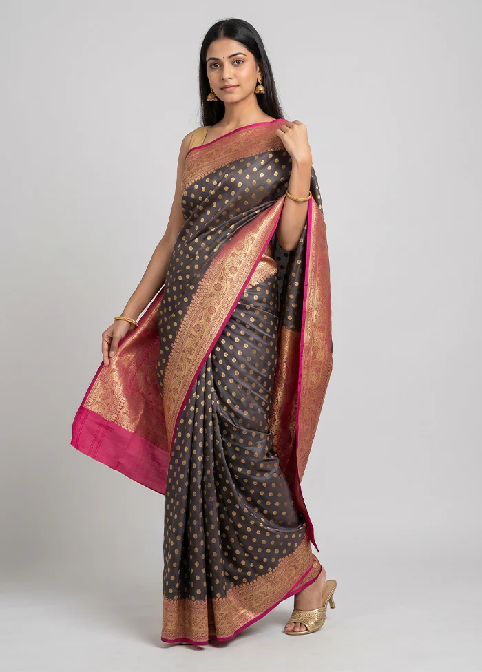 Yellow Tanchoi Silk Saree With Blouse Piece