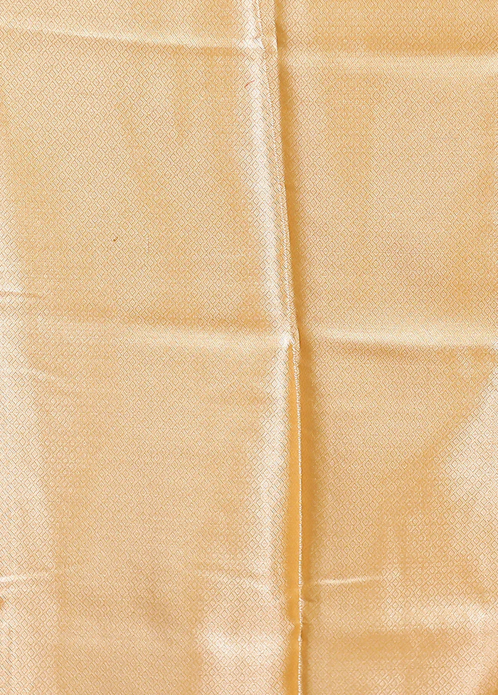Yellow Tissue Silk Saree With Blouse Piece - Image 5