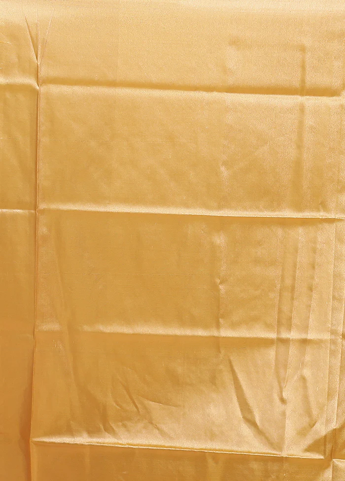 Yellow Tissue Silk Saree With Blouse Piece - Image 5