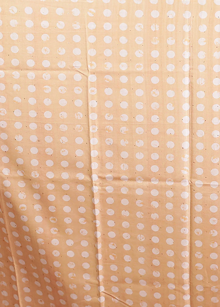 Yellow Tussar Silk Saree With Blouse Piece - Image 5