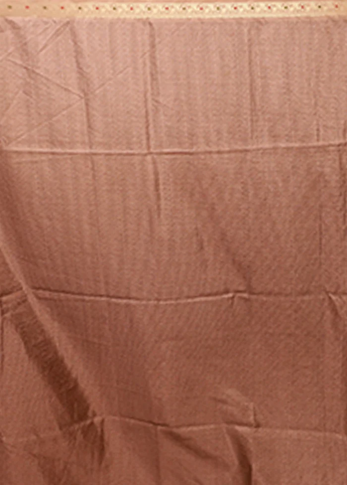 Yellow Tussar Silk Saree With Blouse Piece - Image 5