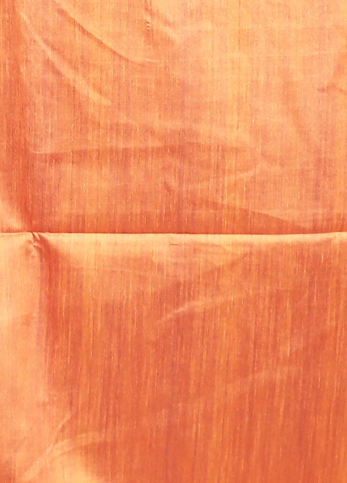 Yellow Tussar Silk Saree With Blouse Piece - Image 5