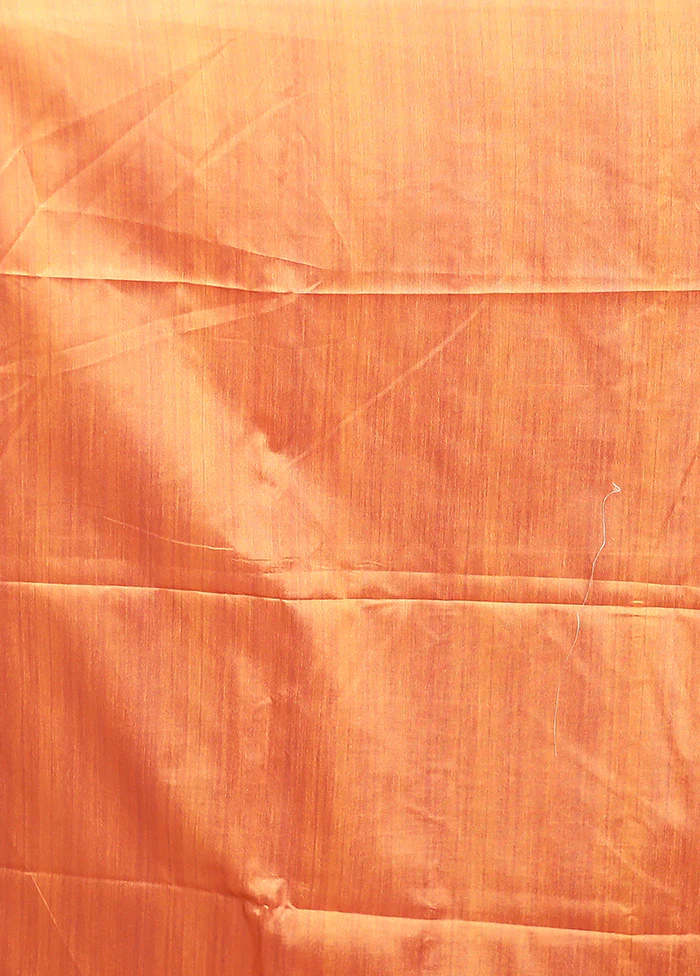 Yellow Tussar Silk Saree With Blouse Piece - Image 5