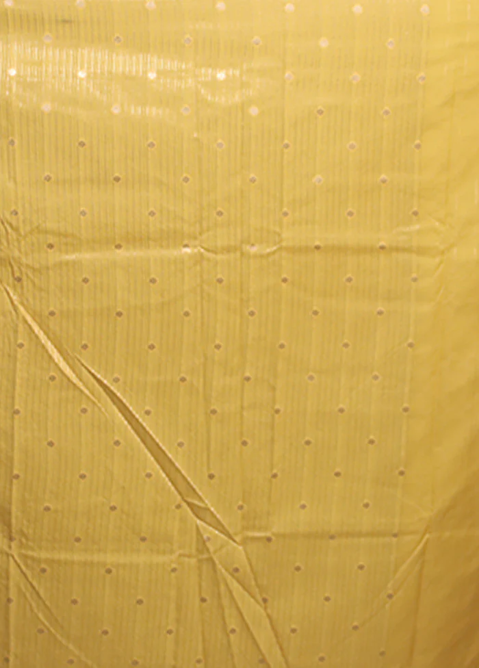 Yellow Uppada Silk Saree With Blouse Piece - Image 5