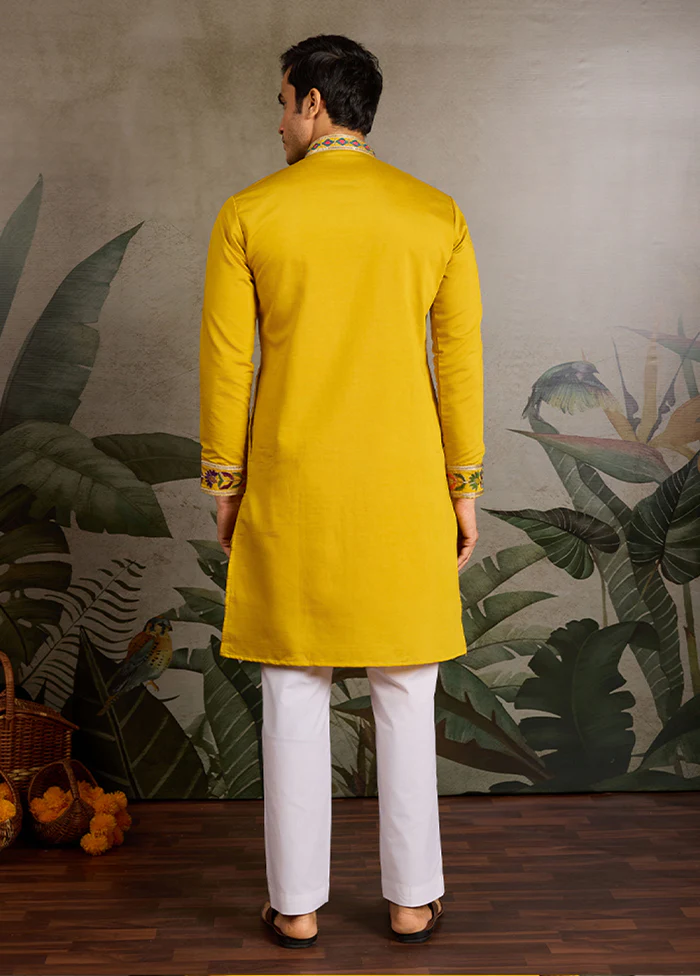 Yellow Viscose Kurta - Image 3