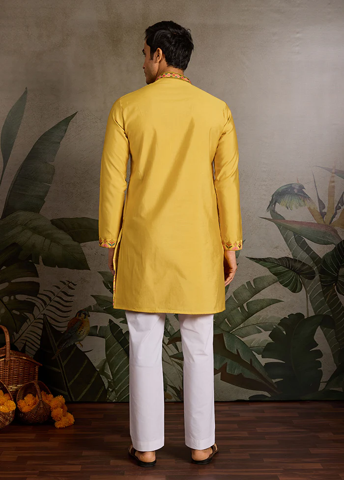 Yellow Viscose Kurta - Image 3