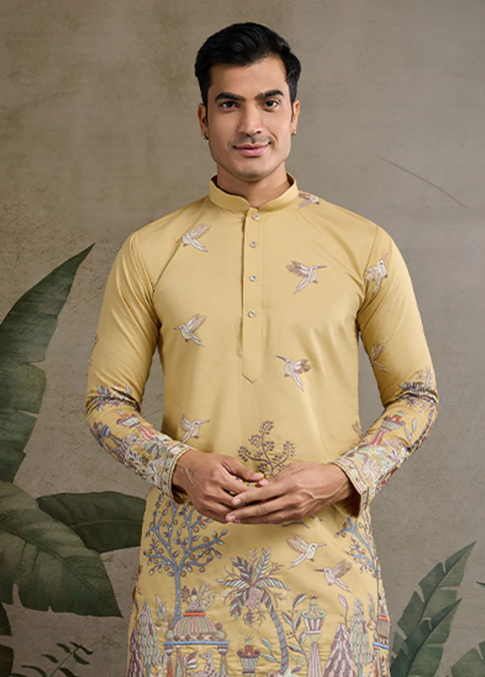 Yellow Viscose Kurta - Image 2