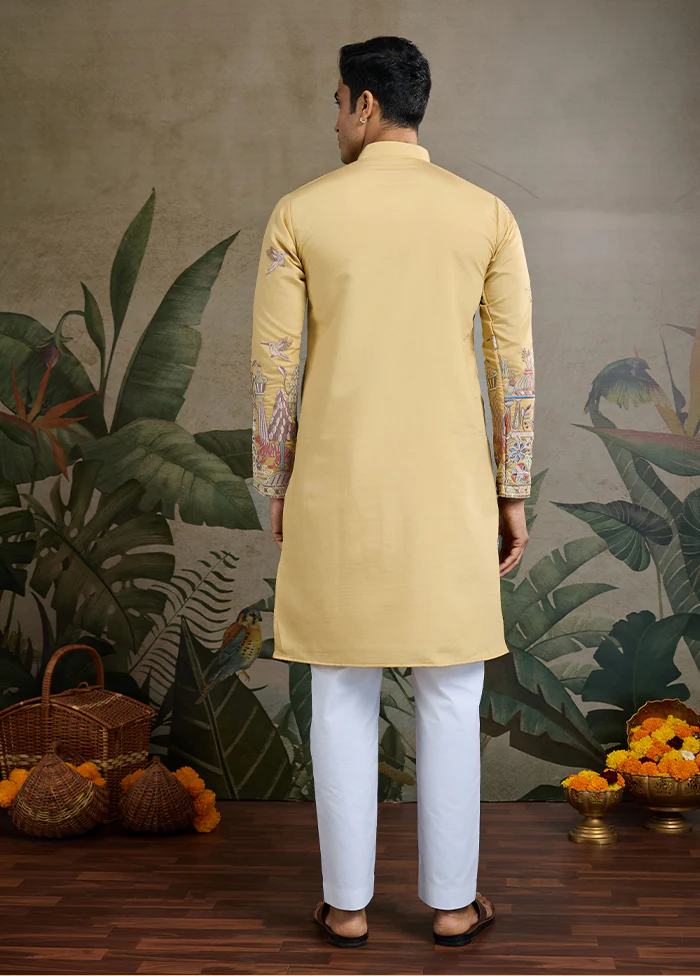 Yellow Viscose Kurta - Image 3