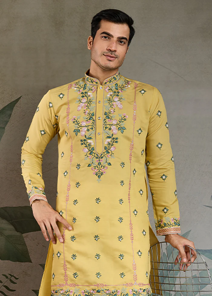 Yellow Viscose Kurta - Image 2