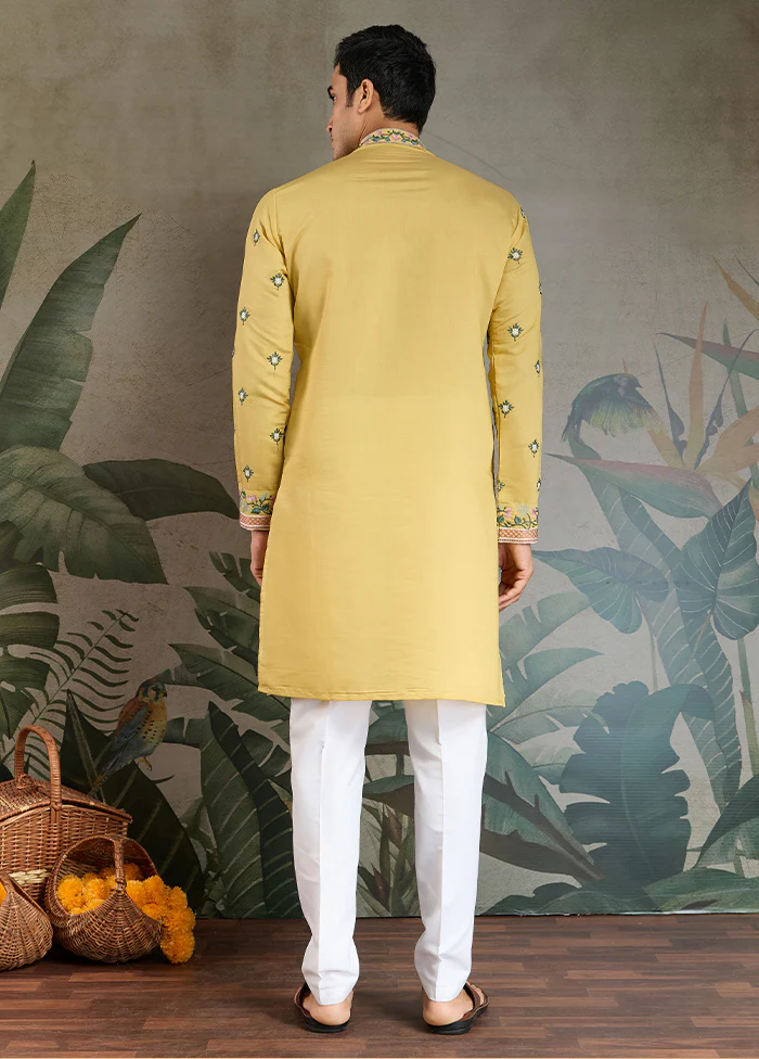 Yellow Viscose Kurta - Image 3