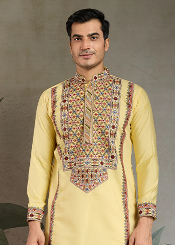 Yellow Viscose Kurta - Image 2