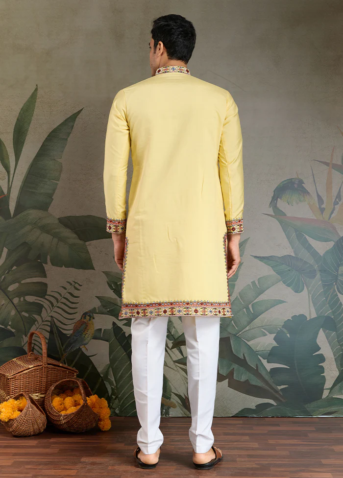 Yellow Viscose Kurta - Image 3